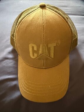 Caterpillar Mustard Yellow Mesh Back Trucker Hat